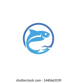 Fish logo template creative icon design