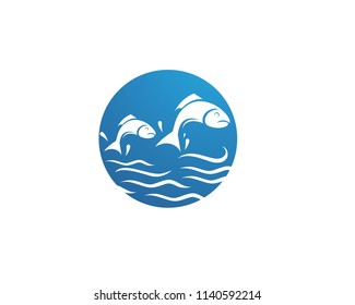 Fish logo template. Creative symbol of fishing club or online 
