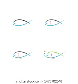 Fish logo template. Creative symbol of fishing club or online