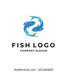 Fish logo template creative symbol