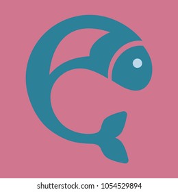 Fish logo template. Creative vector symbol of fishing club or online shop.