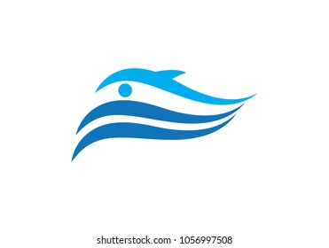 Fish logo template. Creative vector symbol of fishing club or online 