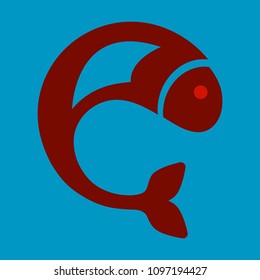 Fish logo template. Creative vector symbol of fishing club or online shop.