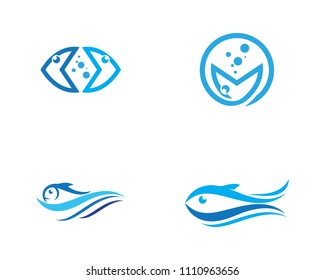 Fish logo template Creative vector icon symbol