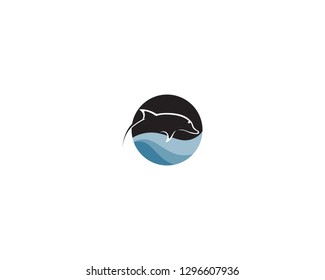 Fish logo template Creative vector symbol of fishing club or online 
