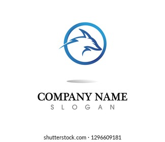 Fish logo template Creative vector symbol of fishing club or online 
