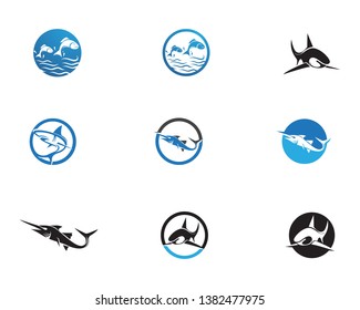 Fish logo template. Creative vector symbol