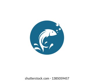 Fish logo template. Creative vector symbol