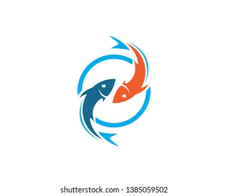 Fish logo template. Creative vector symbol