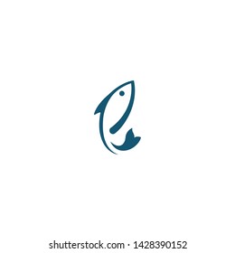 Fish logo template. Creative vector symbol of fishing club  