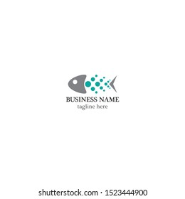 Fish logo template creative vector symbol of fishing club or online 