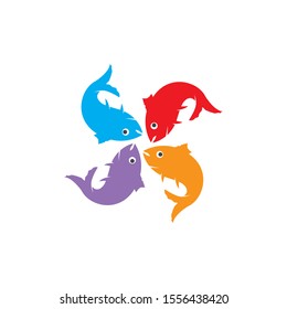 Fish logo template. Creative vector symbol