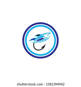 Fish logo template. Creative vector symbol