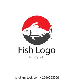 Fish logo template. Creative vector symbol