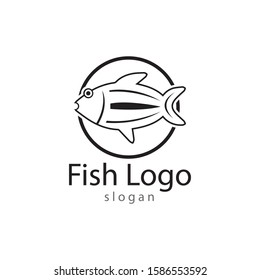 Fish logo template. Creative vector symbol