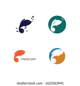 Fish logo template. Creative vector symbol of fishing club or online 