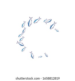 Fish logo template. Creative vector symbol of fishing club or online 