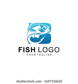 Fish logo template. Creative vector symbol
