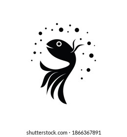 Fish logo template. Creative vector symbol of fishing club or online shop.