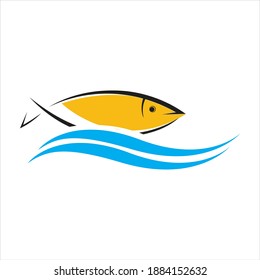 Fish logo template, Creative vector symbol