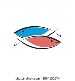 Fish logo template, Creative vector symbol