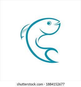 Fish logo template, Creative vector symbol