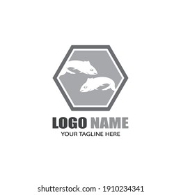 Fish logo template. Creative vector symbol