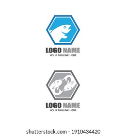 Fish logo template. Creative vector symbol