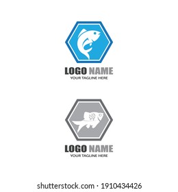 Fish logo template. Creative vector symbol