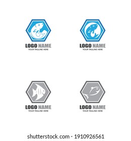 Fish logo template. Creative vector symbol