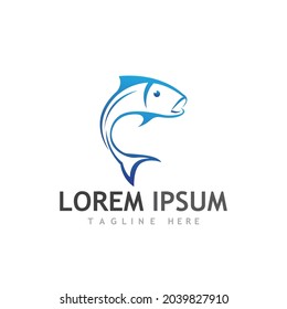 Fish logo template. Creative vector symbol