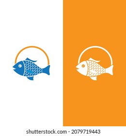 Fish logo template. Creative vector symbol