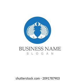 Fish logo template. Creative vector symbol