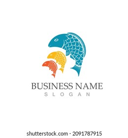 Fish logo template. Creative vector symbol