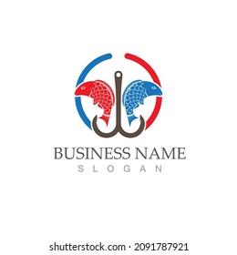 Fish logo template. Creative vector symbol