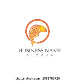 Fish logo template. Creative vector symbol