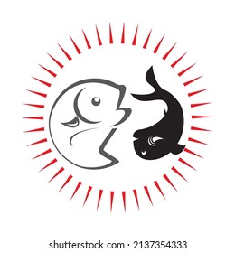Fish logo template. Creative vector symbol