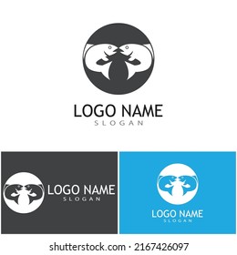 Fish logo template. Creative vector symbol