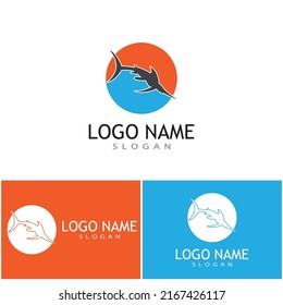 Fish logo template. Creative vector symbol