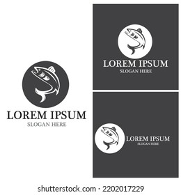 Fish logo template. Creative vector symbol