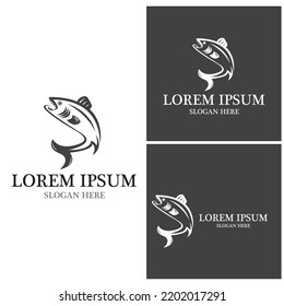 Fish logo template. Creative vector symbol