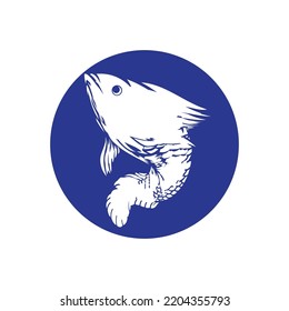 Fish logo template. Creative vector symbol