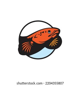 Fish logo template. Creative vector symbol
