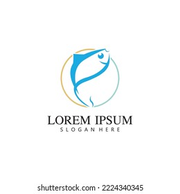 Fish logo template. Creative vector symbol