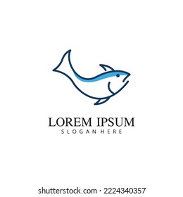 Fish logo template. Creative vector symbol