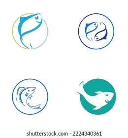 Fish logo template. Creative vector symbol