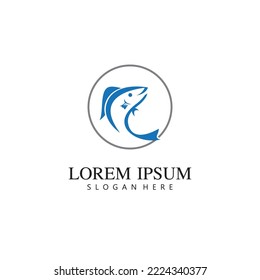 Fish logo template. Creative vector symbol