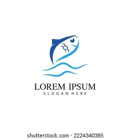 Fish logo template. Creative vector symbol
