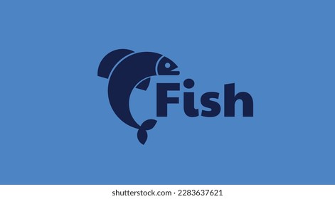 Fish logo template. Creative vector symbol of fishing club or online shop.