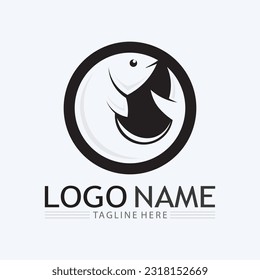 Fish logo template Creative vector symbol aquatic animals